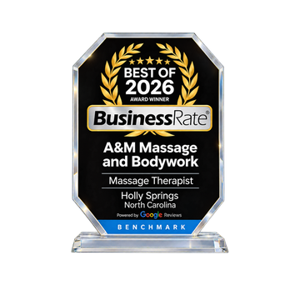 BusinessRate Best of 2026 award winner: A&M Massage and Bodywork, massage therapist, Holly Springs, North Carolina